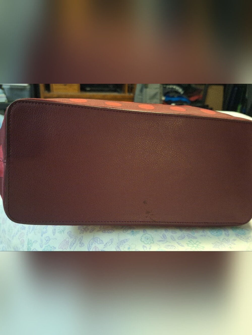 Kate Spade New York Burgundy Pink Polka Dot Tote Bag Purse - Used - Picture 6 of 6